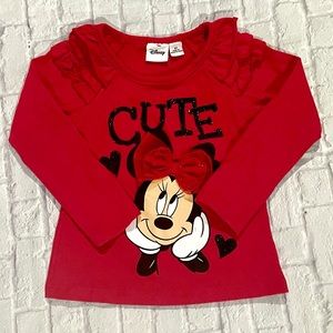 MINNIE MOUSE LONG SLEEVE RUFFLE SHIRT